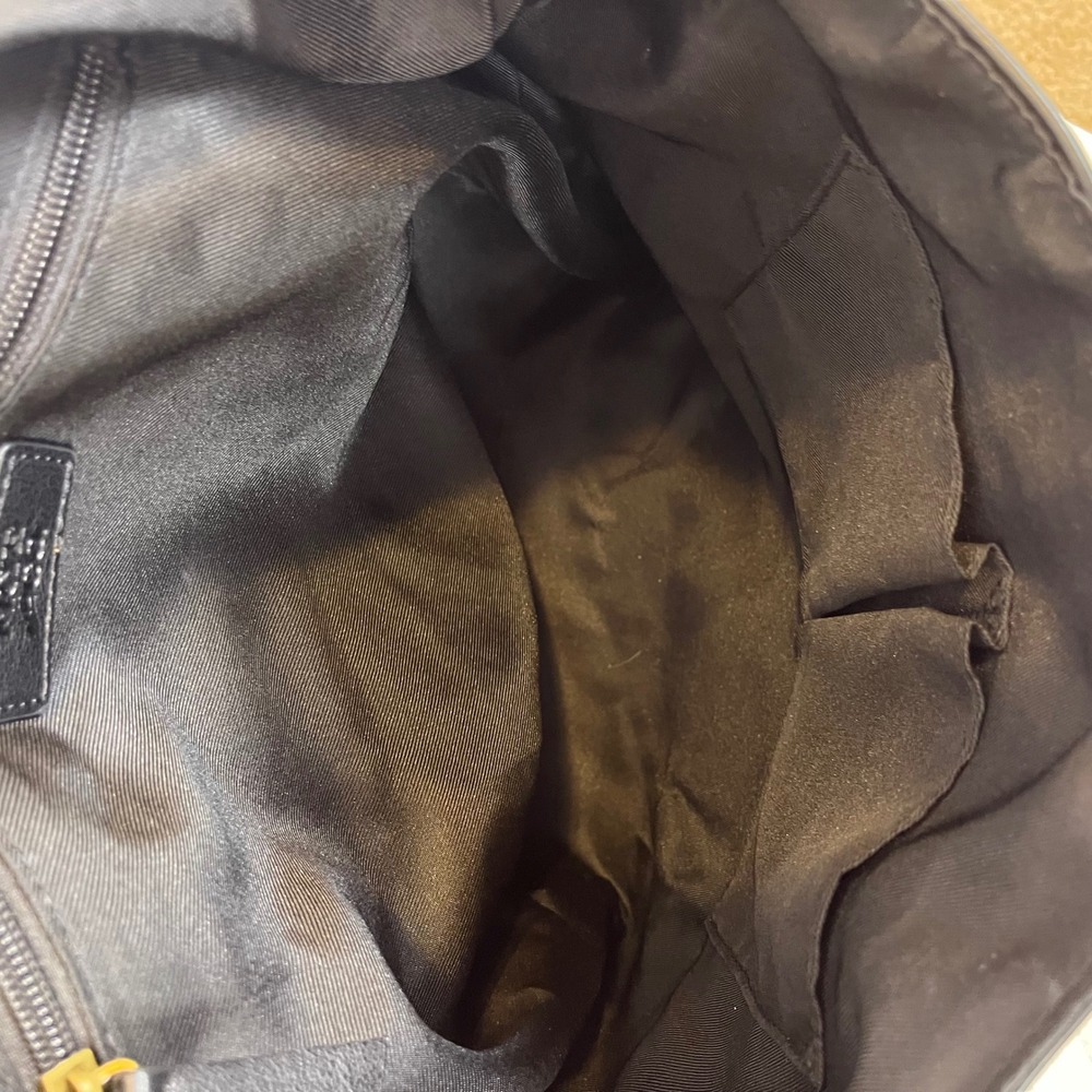 NWOT: Frye and Co Black Faux Leather Backpack Gold Hardware Snap Closure Bag - Picture 11 of 11